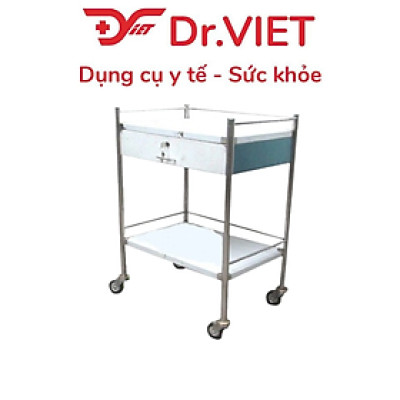 Xe đẩy Inox DrViet - 30x40 - 2 tầng - Một hộc