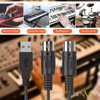 Dây Cáp Midi USB-A DOREMiDi MTU10 Cable Cao Cấp Cho Đàn Piano, Organ, Keyboard MTU-10 Hàng Chính Hãng - Kèm Móng Gẩy DreamMaker