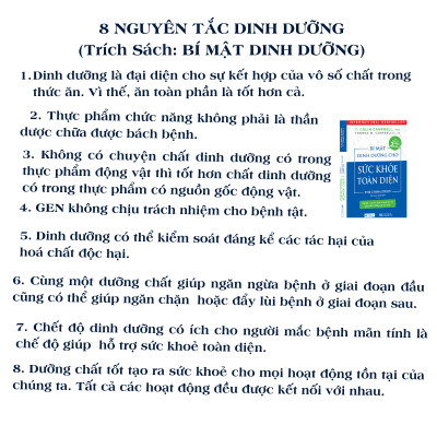 Combo 4 cuốn: Bí mật dinh dưỡng + Toàn cảnh dinh dưỡng + Liệu trình dinh dưỡng + Ăn lành sống mạnh