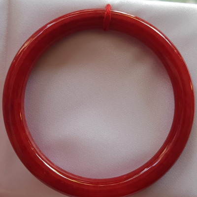 Vòng Cẩm Thạch đỏ đẹp đậm đều bóng xinh quá ni 54mm x cọng 7mm Vòng  chuẩn hợp nữ mạng hỏa mạng thổ 53kg- 60kg đeo đẹp tay may mắn tốt sức khỏe công việc rực rỡ tài lộc ạ Món quà tặng ý nghĩa dành cho Mẹ chính mình & người thân ạ