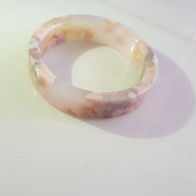 Vòng tay Nữ Mã Não Bản Vuông bông rau câu Ni 50mm x cao 13mm x dầy 5mm Nữ 45kg - 50kg đeo đẹp xinh tay lắm ạ