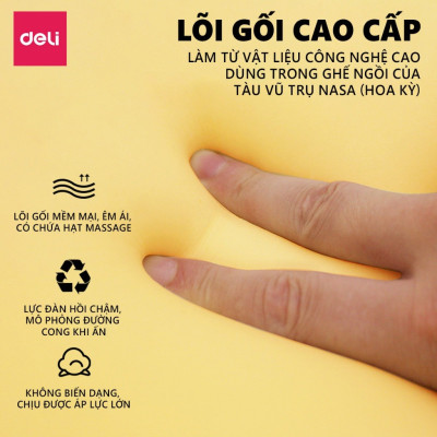 Combo Bộ gối tựa lưng và đệm lót ghế văn phòng DELI, giảm đau mỏi chống gù lưng, hỗ trợ phòng chống đau xương cụt, trĩ