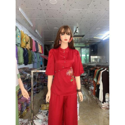 ĐỒ LAM ĐI CHÙA Hoa Lụa Thêu