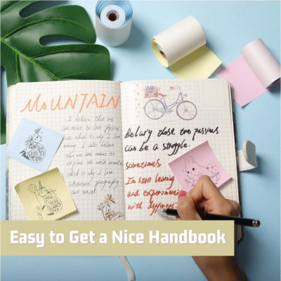 Nhãn Dán Vàng/Hồng/Xanh KT-RMYPB, Độ Bền 5 Năm, 53mm X 6.5m - Sử dụng cho máy in nhãn T02 của Aimo - Hàng chính hãng