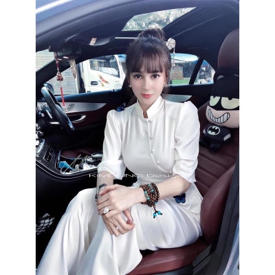 ĐỒ LAM ĐI CHÙA  Mẫu Bướm Kết Cườm Vải Lụa Đẹp Mịn