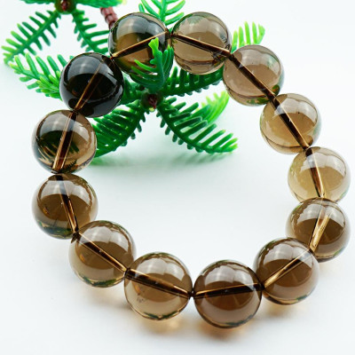 Vòng Tay Đá Thạch Anh Khói Smoky Quartz Tự Nhiên 16mm 13 hạt