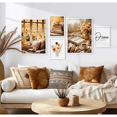 (ẢNH THẬT) Tranh treo tường trang trí quán cà phê, nhà hàng kèm đinh treo chuyên dụng