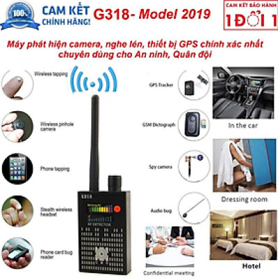 ROGTZ - Máy Dò Tín Hiệu GPS G318 RF Detector Tích hợp AI trí tuệ nhân tạo Bảo vệ vượt trội Dò tìm đa dạng Tín hiệu điện thoại GPS RF Wifi CDMA 4G Tự động quét Độ nhạy tùy chỉnh linh hoạt Khách sạn Nhà ở Phòng Thay đồ Riêng Tư An Toàn - Hàng Chính Hãng
