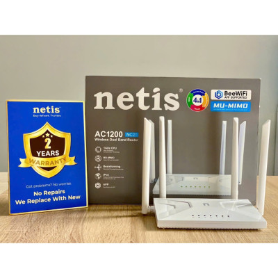 Router Wi-Fi 5 Bộ Phát Wifi NETIS AC1200 Mbps Băng Tần Kép Model NC21 bảo hành 24 tháng - Hàng chính hãng
