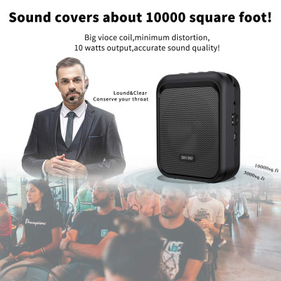 Máy Trợ Giảng Có Dây Shidu SD-M100 Cho Giáo Viên - Hàng Chính Hãng. SHIDU M100 Mini Portable Rechargeable Bluetooth Speaker with Wired Microphone Headset 10W 1800mAh Supports MP3 Format Audio for Teacher, Taxi Driver, Coaches, Training, Tour Guide