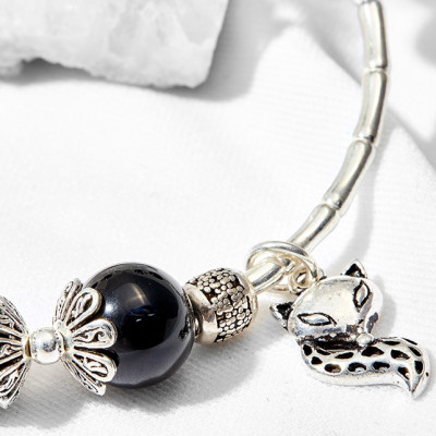 Vòng tay đá thiên thạch phối hồ ly bạc Ngọc Quý Gemstones