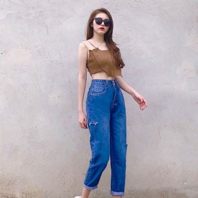 Quần Jeans nữ baggy lưng cao Novelty MS693