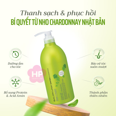 Dầu Gội Đầu Phục Hồi Tóc Hư Tổn Salon Link Chiết Xuất Nho Chardonnay Salon Link Extra Shampoo Chardonnay 1000mL 