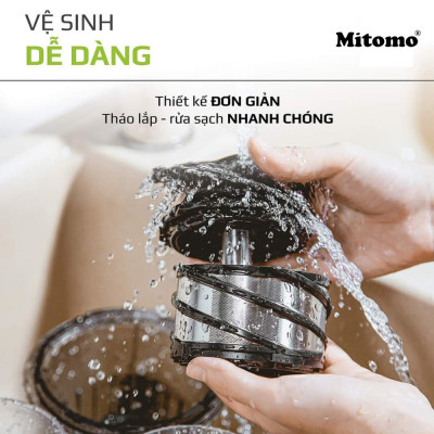 Máy ép trái cây,hoa quả Mitomo- Giữ Nguyên Dinh Dưỡng, Động Cơ Êm, Dễ Vệ Sinh hãng chính hãng