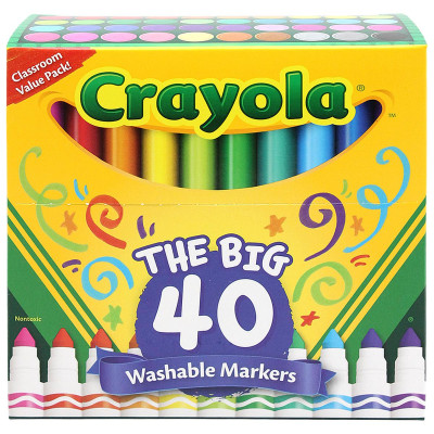 Hộp 40 Bút Lông Màu Crayola Nét Đậm - Dễ Tẩy Rửa - Crayola 587858