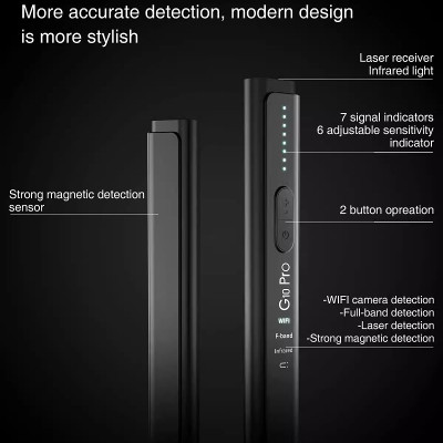  ROGTZ - Máy Dò Camera, Ghi Âm WT16 Dải tần quét rộng 50MHz - 6GHz Dò tín hiệu Wifi RF Radio GPS Sóng điện thoại Nhỏ gọn Tiện lợi Dễ sử dụng Riêng Tư Văn phòng Nhà ở Khách sạn Phòng Thay đồ An toàn - Hàng Chính Hãng