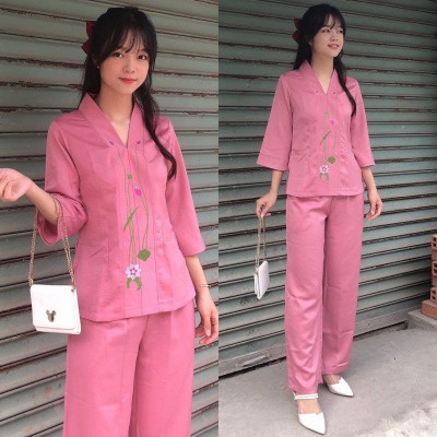 ĐỒ LAM ĐI CHÙA  Sen Lụa Pháp Cao Cấp