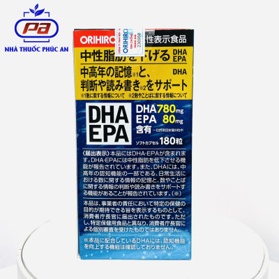 Viên uống bổ não, mắt, tim mạch Orihiro DHA EPA Nhật Bản 180 viên