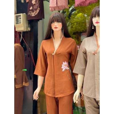 ĐỒ LAM ĐI CHÙA PHÁP PHỤC PHẬT GIÁO Vải Nhập