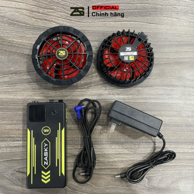 [BÁN CHẠY] Bộ Áo Điều Hoà ZASKY Nhật Bản Pin Dung Lượng 40.000mah Cao Cấp Chạy 18-20 Tiếng, Tặng Đá Khô Làm Mát, Bảo Hành 12 Tháng Lỗi 1 Đổi 1