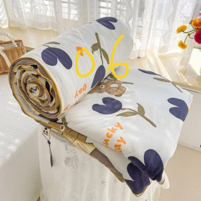 Chăn hè Cotton DULCETT Đũi xơ Đậu Nành mềm mát, Mền hè kích thước 2mx2m3 dùng 4 mùa quanh năm