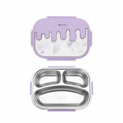 Hộp cơm trẻ em inox 304 Elmich Baby Care EL-0009N3 EL-0009N4, Hàng chính hãng, 650ml-1L, khay chia ngăn - JoyMall