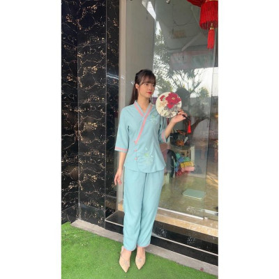 Đồ Lam Đi Chùa # Tim Viền