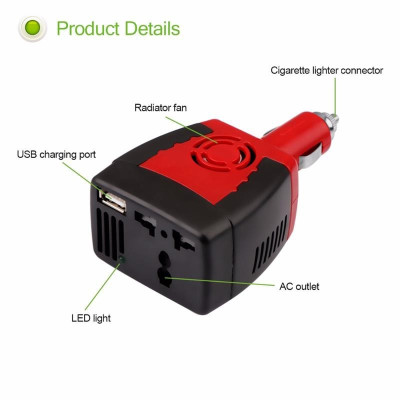 Bộ Chuyển Đổi Nguồn Điện DC 12V Sang AC 220V 150W Cho Xe Ô Tô Cao Cấp - Hàng Nhập Khẩu