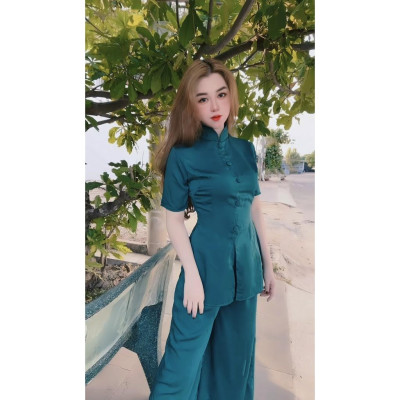 ĐỒ LAM ĐI CHÙA THIẾT KẾ CAO CẤP SJ23 Cúc Vải ***