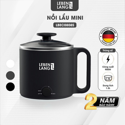 Nồi lẩu điện mini đa năng Lê Bên Làng LBEC0808S dung tích 1500ml - Hàng chính hãng