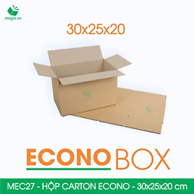 MEC27 - 30x25x20 cm - Combo 100 thùng hộp carton trơn siêu tiết kiệm ECONO