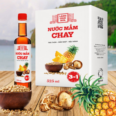 Đặc Sản Phan Thiết - [Combo 4 Chai] Nước Mắm Nhỉ Làng Chài Xưa Cá Cơm Than, Tôm Biển, Cá Cơm Ruột Đỏ, Chay 3 Trong 1 525Ml/Chai Nhựa