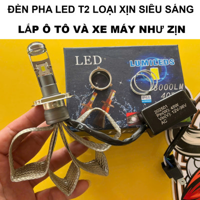 Đèn Bi LED T2 Siêu Sáng Cho Xe Máy Ô Tô – Chiếu Xa Rõ Nét, Tiết Kiệm Điện, Dễ Lắp Đặt