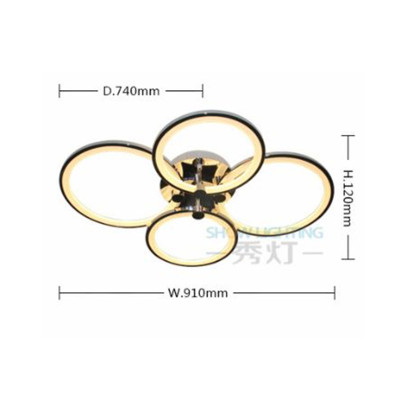 Đèn trần LED mâm 3 màu ánh sáng 4 cánh có điểu khiển từ xa