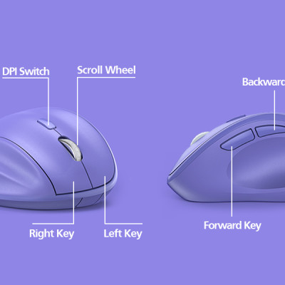 Chuột Không Dây MicroPack MP-V01W Kiểu Dáng Công Thái Học Cho Tư Thế Cầm Tay Thoải Mái Tiết Kiệm Pin 1600DPI Hàng Chính Hãng