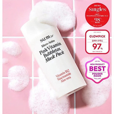 Mặt nạ sủi bọt hồng su:m37 Micro Active Pink Vitamin Bubbletox Mask Pack