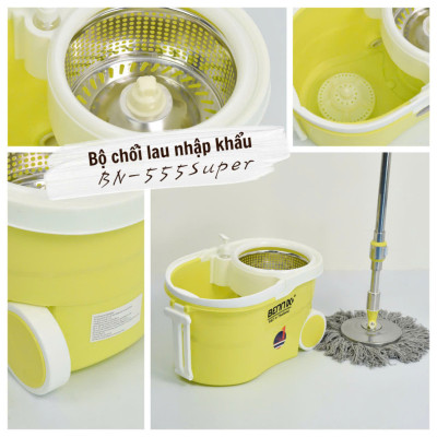 Bộ lau nhà 360 Bennix cán inox: BN-555SUPER Hàng chính hãng