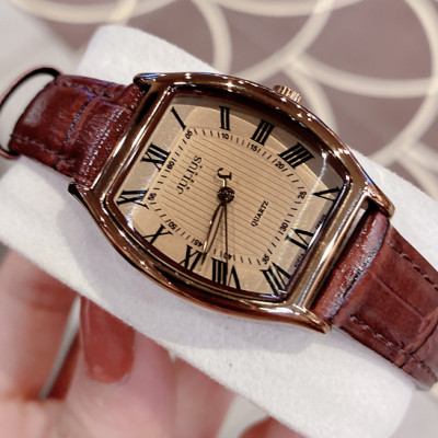 Đồng Hồ Nữ Julius Hàn Quốc JA-703LD Cổ Điển Dây Da Màu Nâu