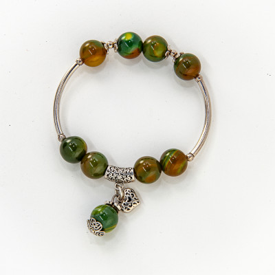 Vòng Tay Đá Phong Thủy Mã Não (Agate) Thiên Nhiên VT077 Cho Mạng Mộc - Hỏa