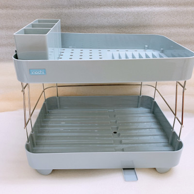 Kệ Để Chén Bát Nhựa Inox 2 Tầng Inochi Có Khay Thoát Nước Thông Minh Dùng Để Làm Giá Úp Bát Đĩa Chén Đũa Trên Chậu Rửa ( Giao màu ngẫu nhiên ) - ANTH250
