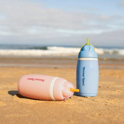 Bình uống nước giữ nhiệt có ống hút chống tràn, chống sặc Tommee Tippee ACTIVE STRAW, 266ml, cho bé từ 12 tháng – Xanh