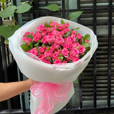 [Hoa tươi 100%] Bó hoa hồng chùm Sofia - tùy chọn màu giấy gói, miễn phí thiệp tặng kèm cùng lời nhắn