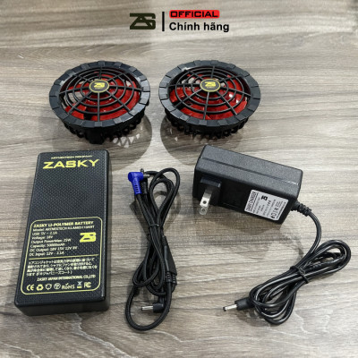 [BÁN CHẠY] Bộ Áo Điều Hoà ZASKY Nhật Bản Pin Dung Lượng 40.000mah Cao Cấp Chạy 18-20 Tiếng, Tặng Đá Khô Làm Mát, Bảo Hành 12 Tháng Lỗi 1 Đổi 1