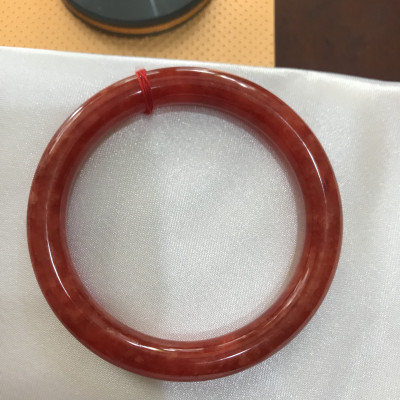 Vòng Cẩm Thạch Đỏ Đẹp A Ni 48mm x chột 7,2mm màu đỏ bông tươi sáng bóng đẹp nữ 40kg - 48kg mệnh hỏa mệnh thổ đeo xuất sắc đẹp món quà tặng ý nghĩa ạ