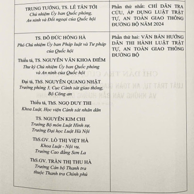 Chỉ Dẫn Tra Cứu, Áp Dụng Luật Trật Tự, An Toàn Giao Thông Đường Bộ Năm 2024 Và Những Văn Bản Hướng Dẫn Thi Hành