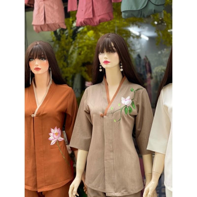 ĐỒ LAM ĐI CHÙA PHÁP PHỤC PHẬT GIÁO Vải Nhập