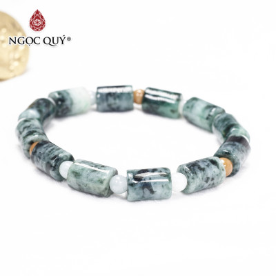 Vòng cẩm thạch sơn thủy vip đốt trúc đốt 12.5x9mm mệnh hỏa , mộc - Ngọc Quý Gemstones