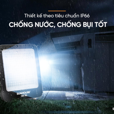 Đèn pha LED SUNHOUSE Spec SHE-LSPPL01.150W Sử dụng Chip LED ,Tuổi thọ 25.000 giờ, chuẩn IP66, chống nước