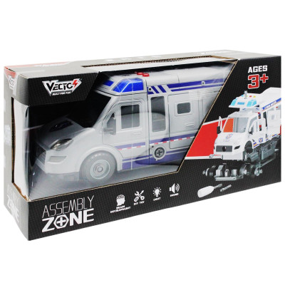 Đồ Chơi Lắp Ráp DIY Xe Van Cảnh Sát Có Đèn Và Âm Thanh - Vecto VT8088D