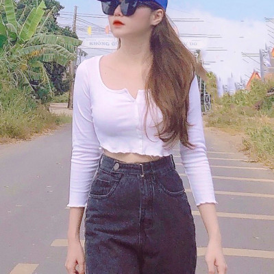 Quần Jeans nữ baggy lưng cao Novelty MS694